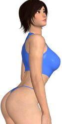 1girls 3d bitterglassofboba blue_panties blue_tank_top kazama_asuka panties tank_top tekken