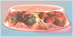 anthro bat cook cooking cooking_with_furs death decapitation dismemberment female food food_dressed gore green_body guro hi_res jelly_(food) kolkolukija mammal meat open_eyes open_mouth pieces snuff solo