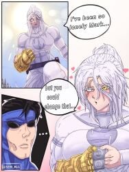 1boy 1girls big_ass big_breasts breasts condom conquest_(invincible) female_conquest genderswap_(mtf) huge_ass inminent_sex invincible invincible_(tv_series) mark_grayson meme rule_63 scar stm_kll tagme white_eyes white_hair