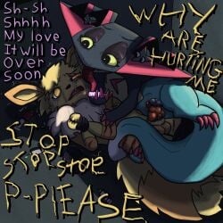 absurd_res aircraft airplane alley anthro anthro_on_anthro assault blood bodily_fluids bondage bound canid canine canis claws crying cuddling cutting domestic_dog dominant dominant_female dragapult dreepy drugged drugging eevee female forced generation_1_pokemon generation_8_pokemon genitals hi_res jet knot lizard male male/female mammal needle_(disambiguation) nintendo obsessed pain penetration penis pokemon pokemon_(species) poofythedragon pussy rape reptile restrained scalie sex stalker story struggling substance_intoxication tape tears torture vehicle wounded