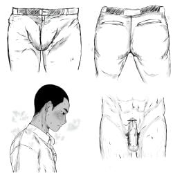 1:1 1boy 2020s 2025 4k abs absurd_res aiv0_0aiv ass balls bar_censor bara baseball_uniform bulge censored e_ibu hi_res male male_only monochrome original penis pubic_hair skinny solo tagme tan_skin veiny_penis