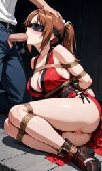 ai_generated bondage bondage bound damsel_in_distress femsub kunoichi ninja_girl restrained tied tied_up