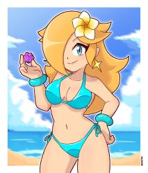 1girls 2025 artist_name ass beach bikini breasts earrings efextex english english_text female female_focus female_only flower flower_in_hair light-skinned_female light_skin mario_(series) medium_ass medium_breasts medium_thighs mostly_nude mostly_nude_female nintendo nude nude_female princess_rosalina solo solo_female solo_focus star_bits star_earrings super_mario_bros. super_mario_galaxy text thighs wrist_cuffs