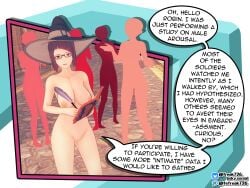 1girls 3d arousal aroused bangs bare_arms bare_legs bare_shoulders blunt_bangs book breasts collarbone commission english_text exhibitionism experiment expressionless fefreak726 female female_focus fire_emblem fire_emblem_awakening glasses hat large_breasts legs miriel_(fire_emblem) naked_hat nipples nude nude_female oblivious open_mouth outdoors public pussy quill red_eyes red_hair short_hair shoulders soldier solo_focus stomach story_at_source test text uncensored writing