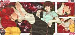 2025 2girls artist_name ass bangs barefoot blush blush breasts brown_eyes brown_hair calves character_name clothed clothed_female clothing copyright_name duo eyes_rolling_back feet feet_licking feet_on_face feet_together female female/female female_only foot_fetish foot_grab foot_lick foot_on_face foot_play foot_worship footwear front_view fully_clothed hair hairbow human human_only kasumi_yoshizawa leggings legs_together legs_up licking licking_foot light-skinned_female light_skin long_hair looking_at_partner makoto_niijima medium_breasts medium_hair multiple_girls musk nyoolie open_mouth persona persona_5 red_eyes red_hair red_hair shoes shoes_removed side_view sitting skirt socks socks_removed soles sweat sweatdrop sweating sweaty sweaty_feet thighs toes tongue tongue_out yuri