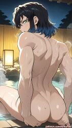 ai_generated ass ass_focus ass_grab demon_slayer femboy inosuke_hashibira kimetsu_no_yaiba kinkyfuel yaoi