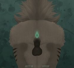 absurd_res anthro anus ass balls black_body digital_media_(artwork) felid feline felis fluffy fluffy_tail fur genitals hi_res male mammal nude solo tail vaalravn