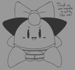 2024 big_pussy bow celeste_(ponk) cleffa monochrome oc panties plump_labia pokemon slem waddling_head