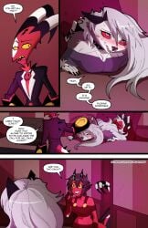 2025 adopted_(lore) adopted_daughter_(lore) adoptive_father_(lore) anthro ass black_nose blitzo_(helluva_boss) blush bodily_fluids breasts canid canid_demon canine claws clothed clothed_anthro clothed_female clothed_humanoid clothed_male clothing collar comic crop_top demon dialogue digital_media_(artwork) english_text female female_anthro fur grey_body grey_fur grey_hair group hair hellhound helluva_boss hi_res hiding horn humanoid humanoid_on_anthro imp long_comic long_hair loona_(helluva_boss) male male/female male_humanoid mammal millie_(helluva_boss) moxxie_(helluva_boss) multicolored_body multicolored_fur mythological_canine mythological_creature mythology profanity red_body red_sclera red_skin sex shirt spiked_collar spikes stealth_sex swain_(artist) sweat tail teeth text tongue tongue_out topwear trio two_tone_body two_tone_fur unprofessional_behavior url white_body white_eyes white_fur white_hair