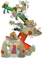 2025 absurd_res anthro balls big_penis body_size_growth breath bulge bursting_out_of_clothing claw_growth claws clothing digital_drawing_(artwork) digital_media_(artwork) directional_arrow dragon erection facial_piercing falling_over generation_7_pokemon genitals grin growth hi_res huge_cock human human_to_anthro jewelry knot knotted_penis kommo-o male mammal markings mdcackle muscle_growth muscular muscular_anthro muscular_male mythological_creature mythological_scalie mythology nintendo nipples nose_piercing pecs penile penile_spines penis piercing pokemon pokemon_(species) ripping scale_growth scales scalie sequence simple_background size_transformation smile solo species_transformation spread_legs spreading tail tail_growth torn_clothing transformation