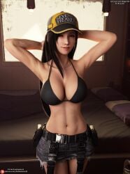 belly big_breasts bikini breasts breasts darkbahamuth final_fantasy final_fantasy_vii pinup sfw tifa_lockhart tummy