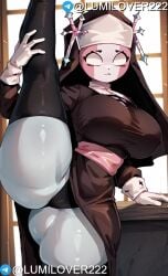 ai_generated ass big_ass big_breasts breasts female fnf fnf_mods friday_night_funkin friday_night_funkin_mod lumilover222 nun pussy sarvente_(friday_night_funkin) tight_clothing vertical_splits