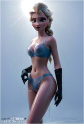 ai_generated bikini bikini_bottom bikini_top bra disney disney_channel disney_princess elsa_(frozen) female frozen_(film) frozen_2 hot naked naked_female nude nude_female panties sex wet wet_body