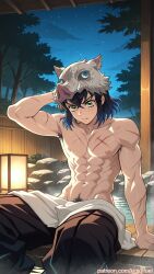 inosuke hashibira from demon slayer by kinkyfuel