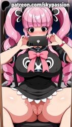 1girls 2025 ai_assisted ai_generated anime artist_name bangs big_breasts big_chest blunt_bangs blush breasts bust busty cellphone chest clitoral_hood covered_nipples crotch drill_hair dripping_pussy exposed_pussy eyebrows_visible_through_hair female female_focus female_genitalia female_only genitals hi_res high_quality high_resolution highres holding holding_phone juicy_pussy large_breasts legs_apart legs_spread long_hair looking_at_phone nail_polish no_panties nose_blush one_piece open_legs patreon patreon_username perona phone pink_hair pink_nails pussy pussy_lips pussy_peek selfie shaved_pussy skypassion slit smartphone solo splayed_legs spread_legs stable_diffusion taking_picture tight_pussy twin_drills twintails uncensored_pussy uncensored_vagina vagina vulva watermark wet_pussy