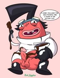 absurd_res alien alien_humanoid ass balls black_hair bob-jiggles bodily_fluids boots bowl buckteeth candy chocolate chocolate_pudding clembrane clone clothed clothing coat comedic container cutlery dessert erection excited eyewear food food_on_belly food_on_body food_on_clothing food_on_penis footwear genital_fluids genitals gloves goggles goofy_smile hair half-closed_eyes handwear happy hi_res holding_bowl holding_container holding_object holding_spoon humanoid humor inner_mouth invader_zim invader_zim:_enter_the_florpus! kitchen_utensils lab_coat lips male narrowed_eyes nickelodeon not_furry on_model open_mouth pantsless pantsless_humanoid pantsless_male penis precum pudding red_body red_skin scar seam_(sewing) shoes smile smiling_at_viewer solo spoon spread_legs spreading teeth thick_lips tongue tools toony topwear