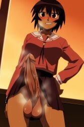 ai_generated aizumanga azumanga_daiou balls classroom futanari hand_on_hip huge_penis intersex kagura_(azumanga_daiou) large_penis naughty_face smile smug steaming steaming_penis sunset sweat sweaty sweaty_balls sweaty_penis tan tan_body tan_skin tan_skinned_female