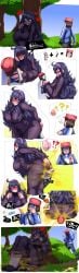 aged_up calem_(pokemon) comic enjoying_farts fart fart_fetish fart_torture fat_ass female female_focus hex_maniac lazei pokemon stinky voodoo voodoo_doll