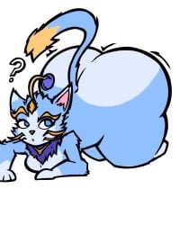 anthro big_breasts blue_body blue_eyes blue_fur breasts female female_only fluffy furry furry_only hi_res huge_ass league_of_legends massive_ass riot_games tail yuumi_(lol)