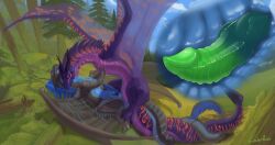 absurd_res anal anal_sex araclast bite biting_another dominant dominant_male draconic_genitalia dragon european_mythology fantasy hi_res internal male male/male mythological_creature mythological_scalie mythology neck_bite penetration pinning_down sajik scalie scenery spread_wings submissive submissive_male western_dragon wings wyvern xylex
