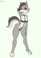 2022 2d 2d_(artwork) 2d_artwork anthro ass bikini bikini_bottom bikini_top breasts canid canine canis digital_art digital_drawing_(artwork) digital_media_(artwork) female fours_(artist) furry furry_female great_wolf_lodge grey_body grey_fur grey_hair mascot mostly_nude mostly_nude_female purple_eyes solo swimsuit tagme the_great_wolf_pack:_a_call_to_adventure violet_wolf wolf wolf_ears wolf_girl wolf_tail