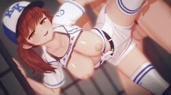 3d anna_skyler baseball_cap baseball_uniform big_breasts boobs_out breasts dildo_in_pussy edit edited faceless_male fucked_from_behind hot_girl koikatsu looking_at_viewer looking_pleasured loving_it orange_eyes orange_hair ripped_pants smiling_at_viewer smug_face socks tagme twintails vaginal_penetration video