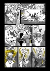 2_fingers 3_fingers 4_arms absurd_res annoyed antennae_(anatomy) anthro apron apron_only areola areola_slip arthropod barely_visible_breasts bee black_and_white bodily_fluids breasts business_attire business_suit businesswear canid canine canis chest_tuft claws clothed clothed_anthro clothed_female clothing comic dialogue domestic_dog english_text erection exhibitionism eyewear fart fart_cloud fart_fetish farting_female farting_on_another farting_on_face farting_on_male female female_farting fingers fluffy fluffy_chest fully_clothed fully_clothed_anthro fully_clothed_female gas_mask genital_fluids genitals glasses grinding grossed_out group heather_(soomir) hectar_(soomir) hi_res husky hymenopteran insects larger_female male male/female mammal mask monochrome multi_arm multi_limb nordic_sled_dog panties partially_clothed partially_clothed_anthro partially_clothed_anthro_nude_male partially_clothed_female partially_clothed_male partially_clothed_male_nude_anthro partially_clothed_male_nude_female penis precum public public_nudity sasha_(soomir) shirt shoving_face_in_butt size_difference small_shirt soomir speech_bubble spitz stinger stinger_tail suit tail tall_female text topwear trio tuft tufted_fur underwear wings