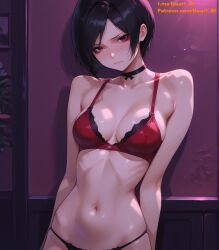 1girls ada_wong ai_generated black_hair club haart_ai red_eyes resident_evil