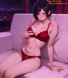 1girls ada_wong ai_generated black_hair club haart_ai red_eyes resident_evil