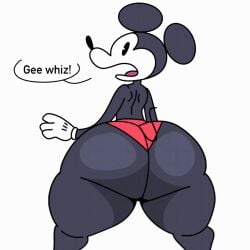 1boy ass ass_focus black_ass black_body breathotter dat_ass disney fat_ass gay male male_only mickey_mouse mouse mouse_boy mouse_ears mouse_tail red_bottomwear red_panties red_pants solo solo_male tagme tail thiccey_mouse