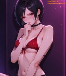 1girls ada_wong ai_generated black_hair club haart_ai red_eyes resident_evil