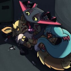 absurd_res aircraft airplane alley anthro anthro_on_anthro assault blood bodily_fluids bondage bound canid canine canis claws crying cuddling cutting domestic_dog dominant dominant_female dragapult dreepy drugged drugging eevee female forced generation_1_pokemon generation_8_pokemon genitals hi_res jet knot lizard male male/female mammal needle_(disambiguation) nintendo obsessed pain penetration penis pokemon pokemon_(species) poofythedragon pussy rape reptile restrained scalie sex stalker story struggling substance_intoxication tape tears torture vehicle wounded