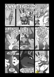 2_fingers 3_fingers 4_arms absurd_res antennae_(anatomy) anthro areola areola_slip arthropod barely_visible_breasts bee black_and_white breasts business_attire business_suit businesswear canid canine canis chest_tuft claws clothed clothed_anthro clothed_female clothing comic dialogue domestic_dog english_text exhibitionism eyewear fart fart_cloud fart_fetish farting_female female female_farting fingers fluffy fluffy_chest fully_clothed fully_clothed_anthro fully_clothed_female gas_mask glasses group heather_(soomir) hectar_(soomir) hi_res husky hymenopteran insects larger_female male mammal mask monochrome multi_arm multi_limb nordic_sled_dog panties partially_clothed partially_clothed_anthro partially_clothed_anthro_nude_male partially_clothed_female partially_clothed_male partially_clothed_male_nude_anthro partially_clothed_male_nude_female public public_nudity sasha_(soomir) shirt size_difference small_shirt soomir speech_bubble spitz stinger stinger_tail suit tail tall_female text topwear trio tuft tufted_fur underwear wings