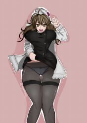 ai:_the_somnium_files cameltoe flashing_panties kizuna_chieda peace_sign stockings
