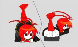 antenna_hair antennae female funamusea lobco pixel_art red_hair shrimp shrimp_tail wadanohara_and_the_great_blue_sea white_skin