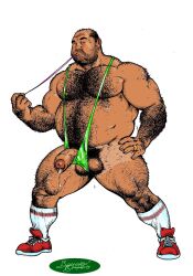 1boy alpha_male big_muscles boner bruno_b chewing_gum daddy fat fat_man hairy hairy_chest hairy_forearms hairy_male male male_only mankini masculine muscles muscular muscular_male penis precum solo sweat sweaty sweaty_body tanned_skin