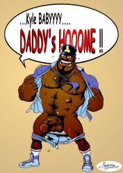 bear big_dick black_male bruno_b cloudy_with_a_chance_of_meatballs cop dark-skinned_male earl_devereaux gay hairy hairy_chest hairy_male male_only masculine muscles muscular muscular_male police police_hat police_officer police_uniform ripped_clothing ripping_clothing ripping_shirt solo_male