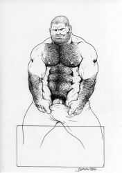 alpha_male black_and_white bruno_b daddy gay hairy homosexual masculine muscular muscular_male older_male solo_male vintage