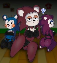 able_sisters animal_crossing ass big_ass big_breasts female female_only gaotherart labelle_able lingerie mabel_able nintendo pantyshot sable_able