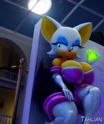 3d 3d_(artwork) 3d_model big_breasts breasts chaos_emerald huge_breasts mobian mobian_(species) mobian_bat rouge_the_bat sega sonic_(series) sonic_adventure_2 sonic_the_hedgehog_(series) tahlian