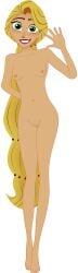 blonde_hair disney disney_channel disney_princess female long_hair looking_at_viewer mehefin013 nude rapunzel tangled tangled:_the_series transparent_background waving_at_viewer