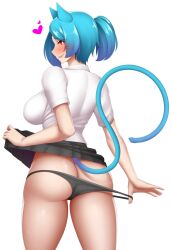 1girls 2d ass blue_hair blush cartoon_network cat_ears cat_tail catgirl female female_focus female_only heart hervi inviting looking_at_viewer looking_back milf nicole_watterson nicole_watterson_(human) panties red_eyes seductive seductive_eyes seductive_look seductive_smile skirt skirt_lift smile sweat sweatdrop the_amazing_world_of_gumball the_amazing_world_of_gumball_(human) undressed undressing