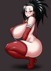 1girls armwear ass big_ass big_breasts big_thighs black_eyes black_hair blush boku_no_hero_academia breasts busty elbow_gloves female female_only gigantic_breasts huge_ass huge_breasts huge_thighs large_ass large_breasts large_thighs legwear looking_at_viewer massive_breasts momo_yaoyorozu my_hero_academia nipple_bulge ponytail side_view sideboob skimpy skimpy_clothes solo takilmar thick_thighs thighs voluptuous yaoyorozu_momo