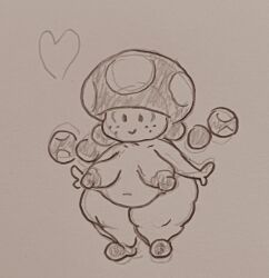 breasts chubby huge_thighs mario_(series) nude sagging_breasts shortstack swallowsludge thick_thighs toadette