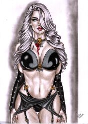 1girls 2023 chaos_comics coffin_comics curvy_body curvy_figure death_(personification) ed_benes_studio grim_reaper hi_res huge_breasts lady_death latex_suit long_hair looking_at_viewer queen_of_the_dead seductive_look skin_tight voluptuous_female white_body white_hair