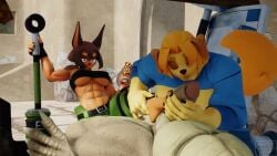 16:9 2023 3d 3d_(artwork) 3d_animation 5_fingers abs animated ankle_grab anthro arbiter1209 armor assisted_footjob bandeau barefoot bird_dog black_nose blonde_hair blue_eyes bottomwear breastplate breasts brown_body brown_fur brown_hair brown_pawpads canid canine canis claws clothed clothing digital_media_(artwork) doberman dog_knight_rpg domestic_dog feet female fingers foot_fetish foot_play footjob foreskin fur furry genitals golden_retriever green_body green_scales group group_sex hair high_framerate hindpaw holding_penis humanoid_feet humanoid_genitalia humanoid_hands humanoid_penis hunting_dog interspecies jeane_(ceehaz) kissing leg_grab lizard maci_(ceehaz) male male/female mammal muscular muscular_anthro muscular_female no_sound one_eye_closed pants pawpads paws penis penis_kissing pinscher plantigrade pomeranian red_eyes reptile retriever rory_(ceehaz) scales scalie sex short_hair short_playtime soles spitz tagme tail tail_motion tailwag tan_body tan_fur threesome toe_claws toes topwear under_boob video widescreen