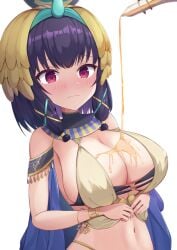 1girls big_breasts blush breasts cleavage female huge_breasts inari_jin large_breasts navel voluptuous white_background