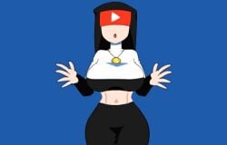 1girls belly breasts edit female female_only midriff minus8 nun nun's_habit site-tan solo tagme youtube youtube-tan