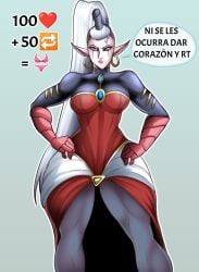 1girls aeldari blue_eyes dialogue eldar female female_only medium_breasts rompecaderasgod solo solo_female spanish_text speech_bubble strip_game text warhammer_(franchise) warhammer_40k wide_hips yvraine