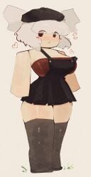 1girls big_breasts blocky_body breasts clothed curvy cute drmover evelynn_winter mob_face original_character roblox roblox_avatar robloxian tagme thighs twitter white_hair